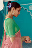 Lovable Peach Heavy Border Work Tissue Silk Saree With Blouse