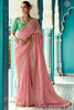 Lovable Peach Heavy Border Work Tissue Silk Saree With Blouse