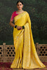 Incredible Yellow Zari Weaving Silk Haldi Wear Saree With Blouse