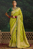 Startling Lime Green Zari Weaving Silk Event Wear Saree With Blouse