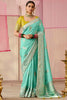 Wonderful Sea Green Zari Weaving Silk Festival Wear Saree With Blouse