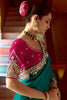 Awesome Teal Green Heavy Border Organza Wedding Wear Saree