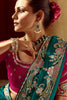 Awesome Teal Green Heavy Border Organza Wedding Wear Saree