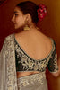 Lovable Grey Heavy Border Organza Festival Wear Saree With Blouse