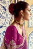 Spectacular Purple Border Work Organza Wedding Saree With Blouse