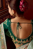 Stunning Sea Green Border Work Organza Engagement Wear Saree