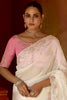 Adorable White Border Work Organza Event Wear Saree With Blouse