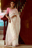 Adorable White Border Work Organza Event Wear Saree With Blouse