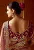 Surprising Dusty Pink Organza Wedding Wear Saree With Blouse