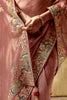 Surprising Dusty Pink Organza Wedding Wear Saree With Blouse