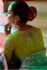 Astonishing Teal Blue Border Work Organza Festival Wear Saree