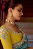 Astonishing Teal Blue Border Work Organza Festival Wear Saree