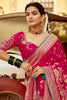 Incredible Pink Zari Weaving Dola Silk Wedding Saree With Blouse