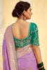 Fascinating Lavender Zari Weaving Dola Silk Wedding Saree With Blouse