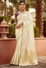 Beautiful Beige Zari Weaving Dola Silk Traditional Saree With Blouse
