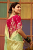 Dazzling Sea Green Zari Weaving Dola Silk Saree With Blouse