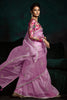 Stunning Pink Zari Embroidered Tissue Silk Saree With Blouse