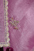 Stunning Pink Zari Embroidered Tissue Silk Saree With Blouse