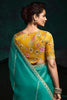 Ravishing Teal Green Embroidered Tissue Silk Festival Wear Saree