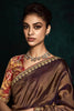 Winsome Brown Tissue Silk Function Wear Saree With Blouse