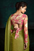 Bewitching Olive Green Tissue Silk Festival Wear Saree With Blouse