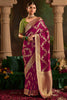 Awesome Magenta Zari Weaving Silk Function Wear Saree With Blouse