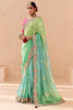 Fantastical Pista Green Embroidered Viscose Saree With Blouse