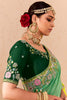 Dazzling Green Embroidered Viscose Festival Wear Saree With Blouse