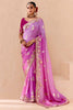 Beautiful Purple Embroidered Viscose Engagement Wear Saree
