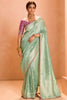 Lovely Sea Green Zari Weaving Silk Wedding Wear Saree With Blouse