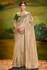 Pretty Cream Thread Embroidery Work Organza Wedding Wear Saree