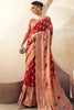 Alluring Red Paithani Border Georgette Traditional Saree