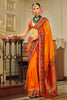 Surprising Orange Zari Weaving Banarasi Silk Event Wear Saree