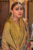 Surprising Olive Green Printed Silk Festival Wear Saree With Blouse