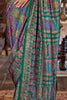 Gorgeous Dark Green Printed Silk Event Wear Saree With Blouse