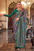 Gorgeous Dark Green Printed Silk Event Wear Saree With Blouse