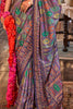 Fascinating Purple Printed Silk Traditional Saree With Blouse