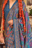 Stunning Blue Printed Silk Festival Wear Saree With Blouse