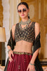 Outstanding Maroon Zari Weaving Silk Wedding Wear Lehenga Choli