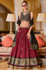 Outstanding Maroon Zari Weaving Silk Wedding Wear Lehenga Choli