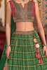 Awesome Green Foil Print Silk Mehendi Wear Lehenga Choli With Dupatta