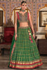 Awesome Green Foil Print Silk Mehendi Wear Lehenga Choli With Dupatta