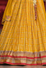 Lovely Yellow Foil Print Silk Haldi Wear Lehenga Choli With Dupatta