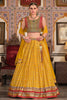 Lovely Yellow Foil Print Silk Haldi Wear Lehenga Choli With Dupatta