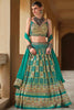 Beautiful Green Bandhani Print Silk Reception Wear Lehenga Choli