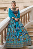 Magnetic Blue Bandhani Print Silk Wedding Wear Lehenga Choli