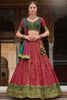 Pretty Red Bandhani Print Silk Wedding Wear Lehenga Choli