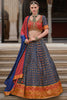 Beautiful Navy Blue Bandhani Print Silk Designer Lehenga Choli