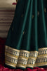 Phenomenal Green Embroidered Silk Mehendi Wear Saree With Blouse