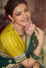 Phenomenal Green Embroidered Silk Mehendi Wear Saree With Blouse